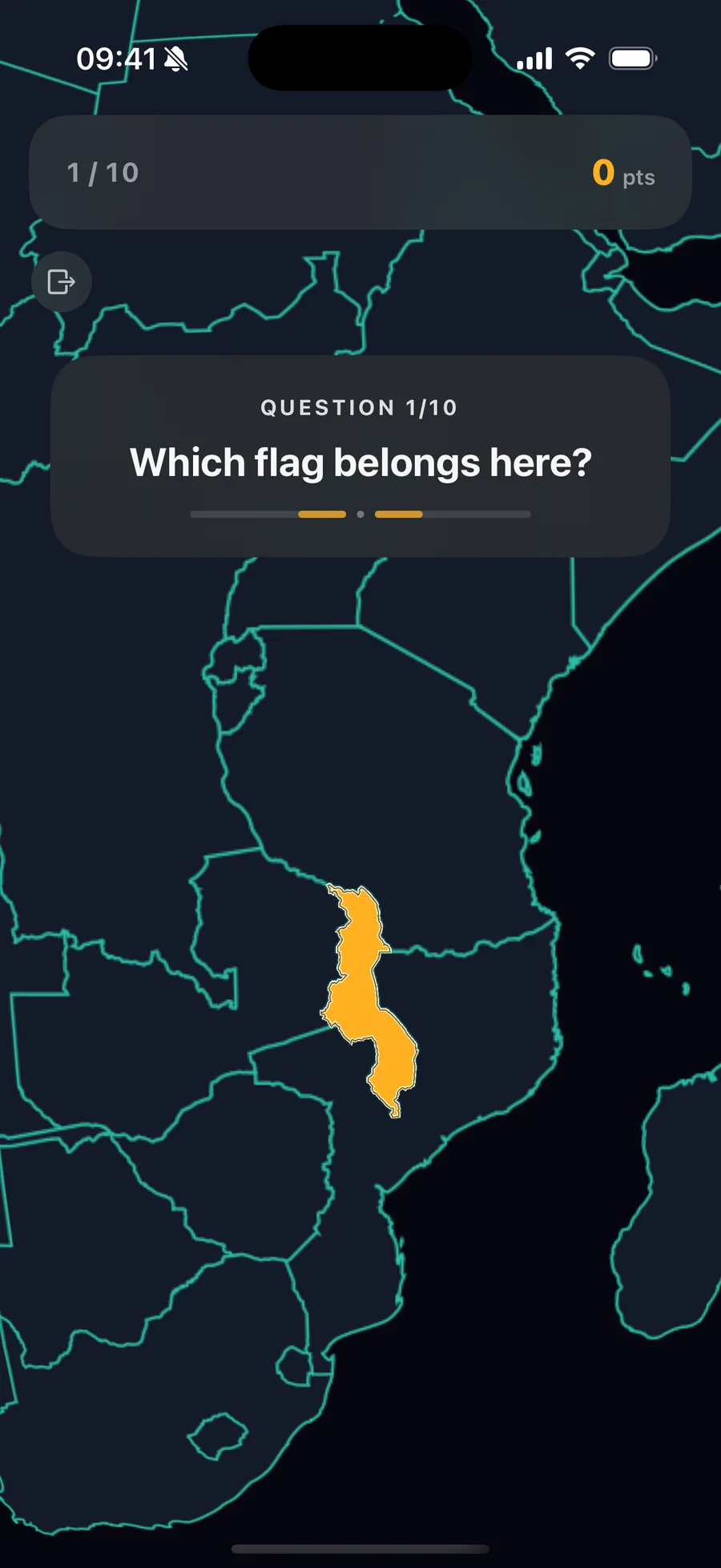 Daily Challenge on the neon map: which flag belongs to the highlighted country